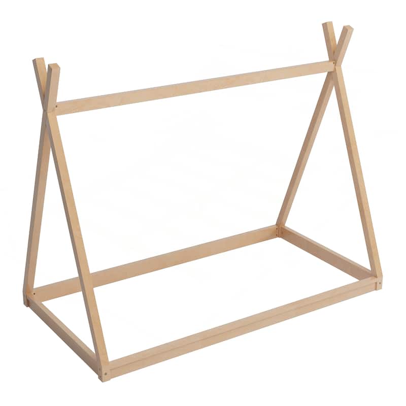 Montessori Style Wood Twin Size Tent Bed for Kids