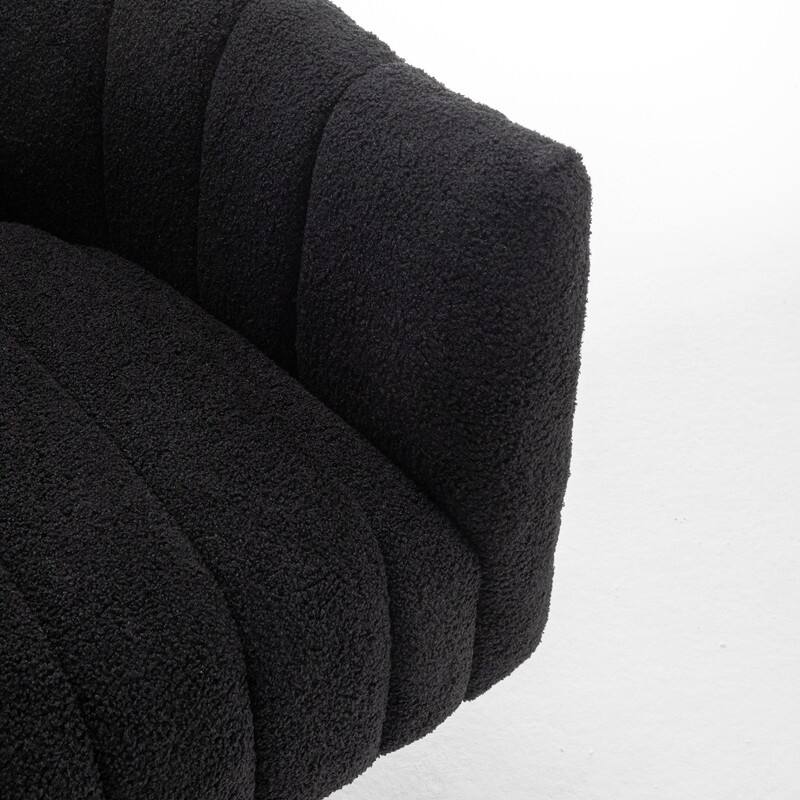 SEYNAR Modern Glam Velvet Upholstered Round Swivel Accent Barrel Chair