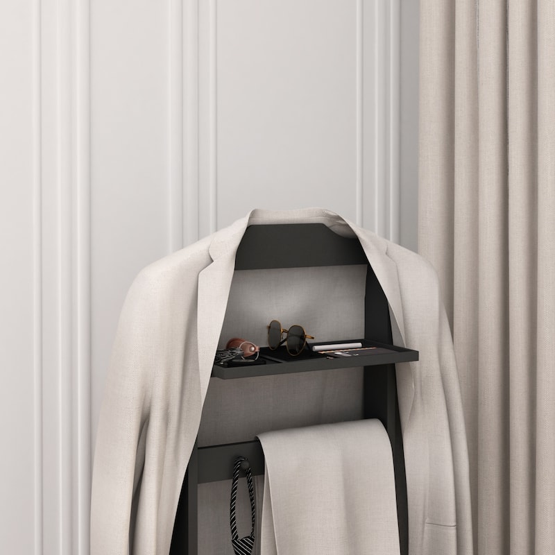 Garment Rack Clothes Valet Stand With Storage Organizer