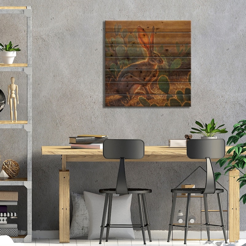Cactus Jack Print On Wood by Mark McKenna - Multi-Color