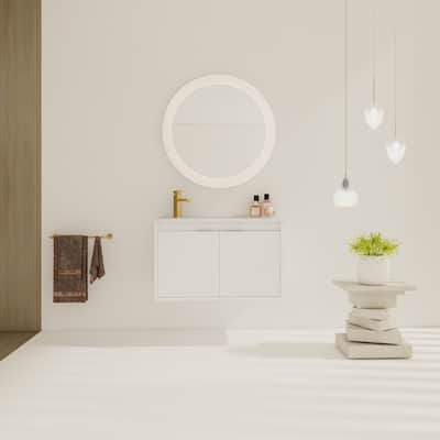 30 Inch Wall Mounted Bathroom Vanity with Sink,Soft Close Doors, For Small Bathroom