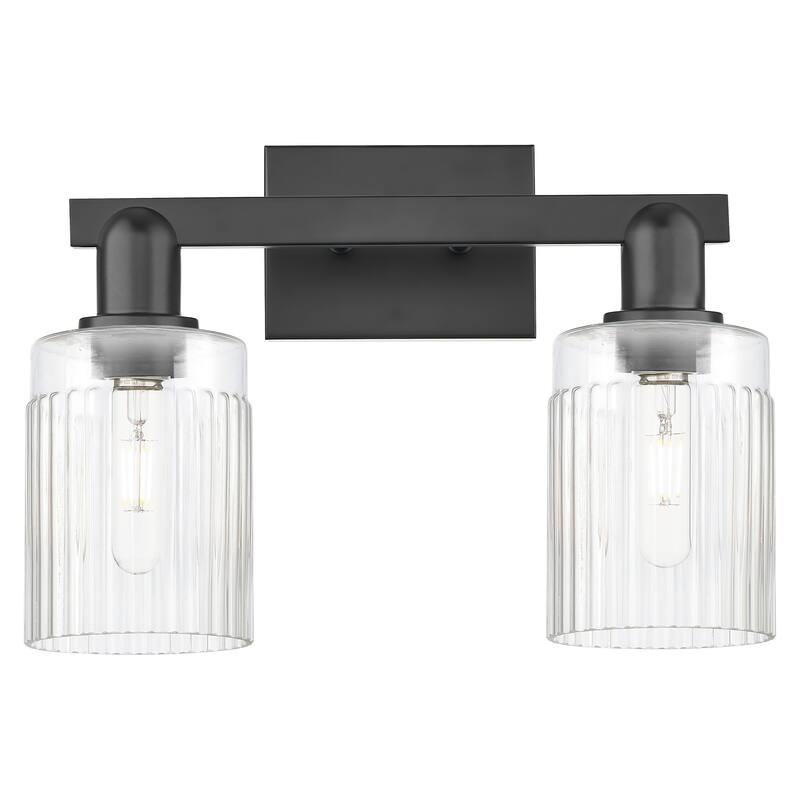Innovations Lighting 716-2W-11-16 Hadley Vanity Hadley 2 Light 16" - Matte Black / Clear