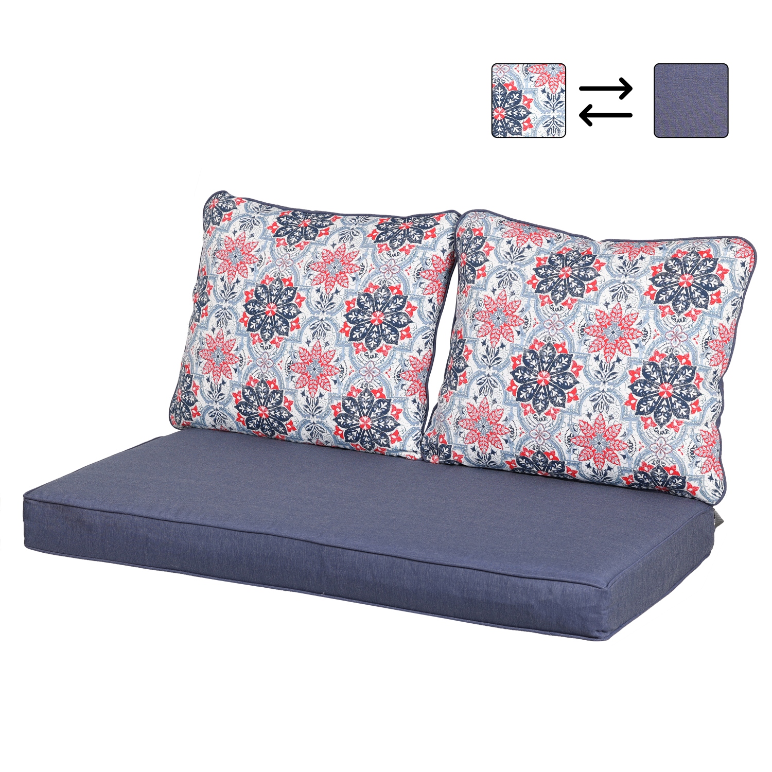 Aoodor Loveseat Cushions Set Deep Seating Bench Chair Cushions