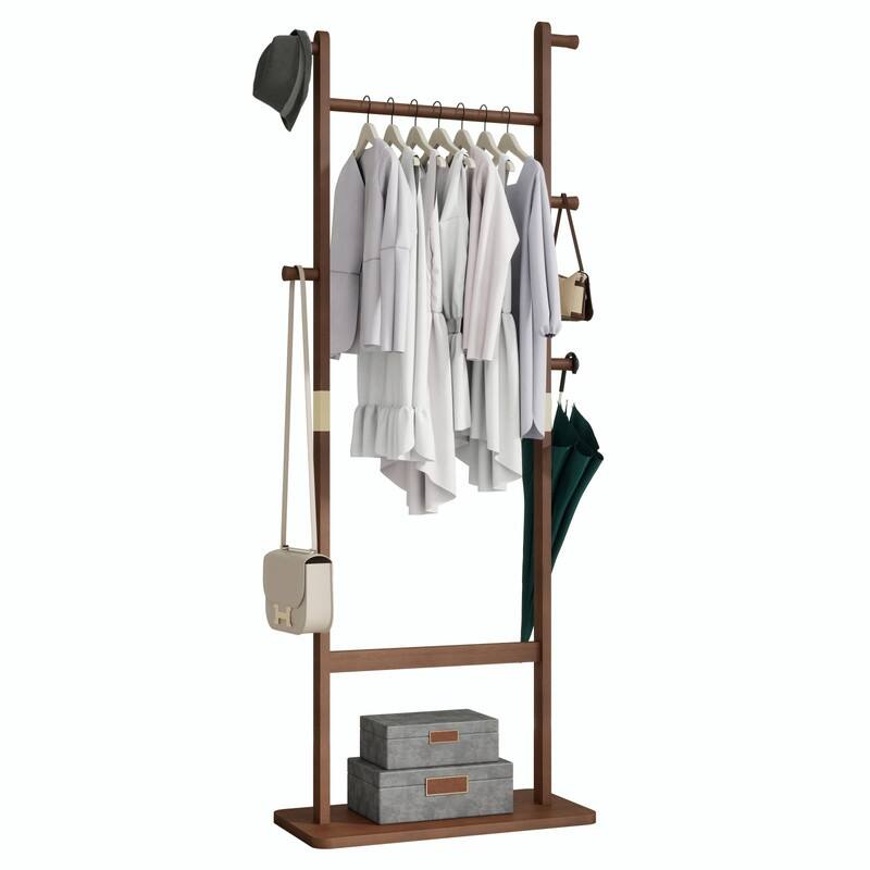Solid Wood Coat Rack - Easy-to-Assemble Freestanding Hanger for Bedroom, Entryway, or Living Room