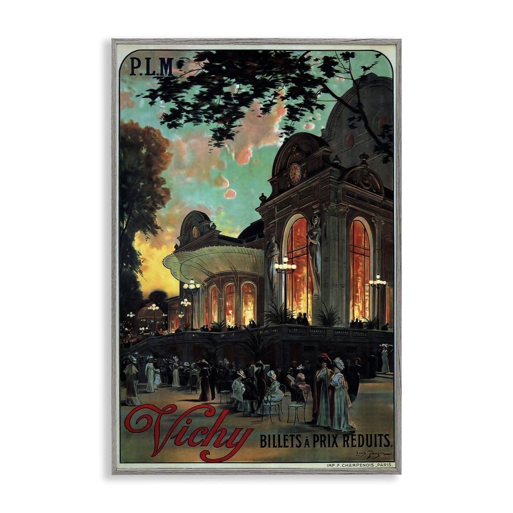 Stupell Vichy Cultural Antique Poster Framed Giclee Art Design By Marcus Jules