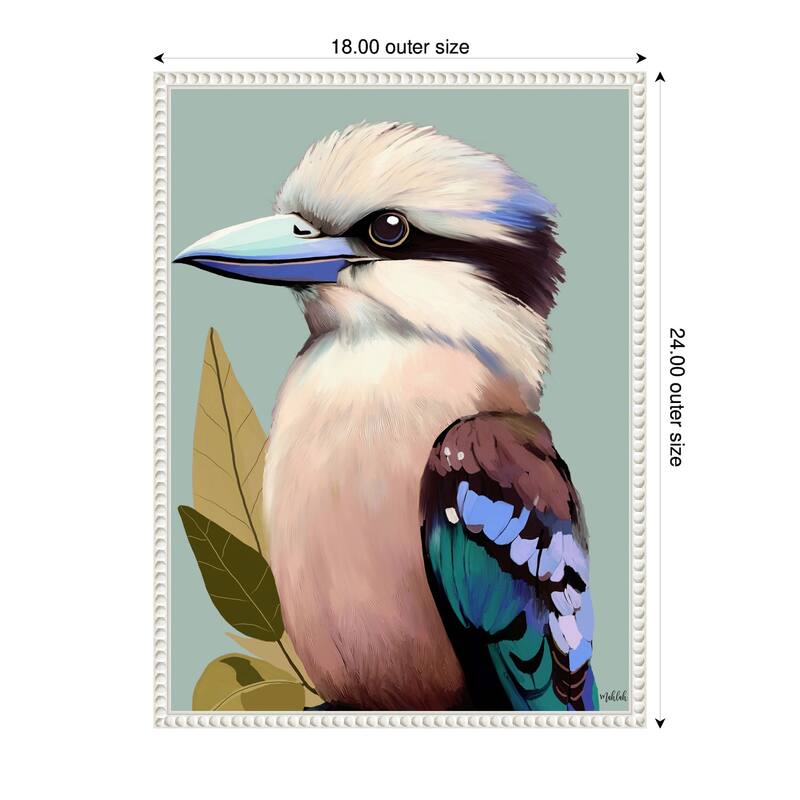 Kate and Laurel Sylvie Burrill Kookaburra Framed Canvas by Inkheart Designs