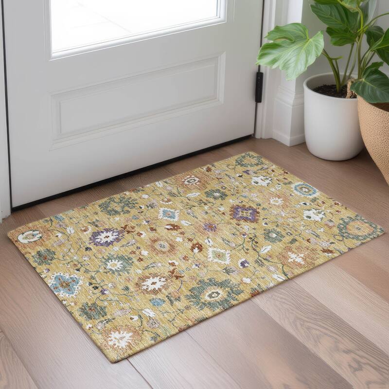 Machine Washable Indoor/ Outdoor Traditional Marci Chantille Rug