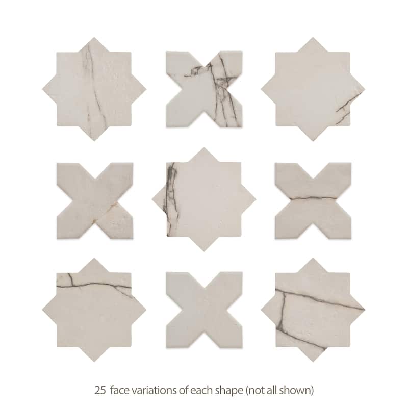 Merola Tile Istanbul Star Day with Day Cross 6" x 12" Porcelain Floor and Wall Tile - Case (32 Tiles)