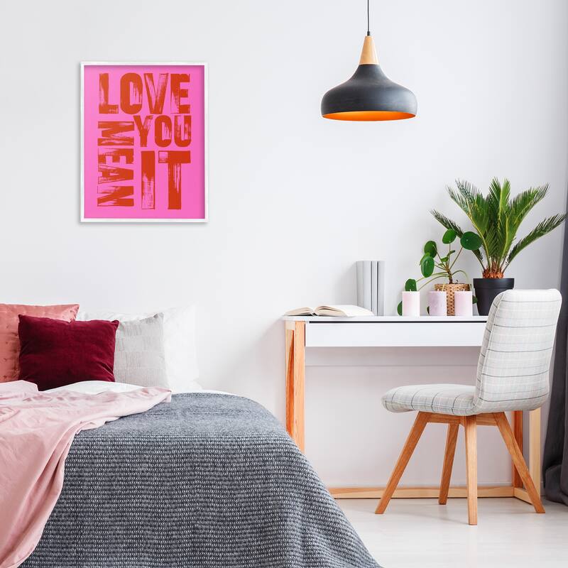 Stupell Bold Love You Mean It Framed Giclee Art Design By House of Lulu