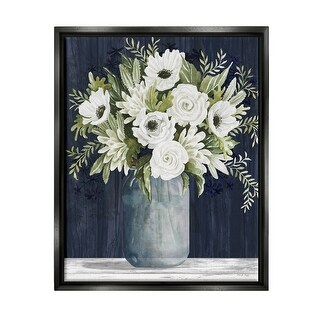 Stupell White Country Blooms Framed Floater Canvas Wall Art Design by ...