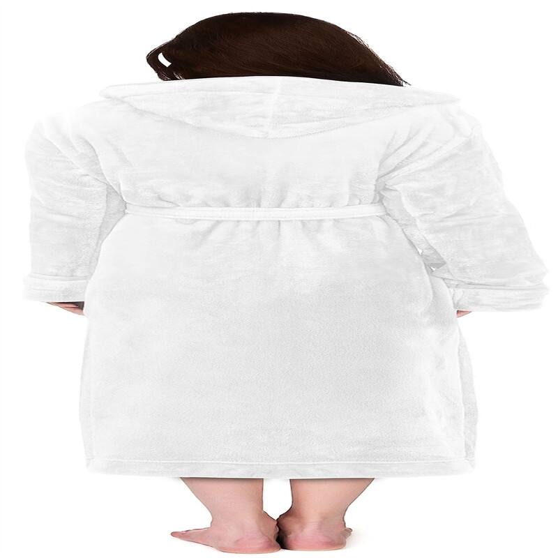 Women's Fleece Hooded Bathrobe Plush