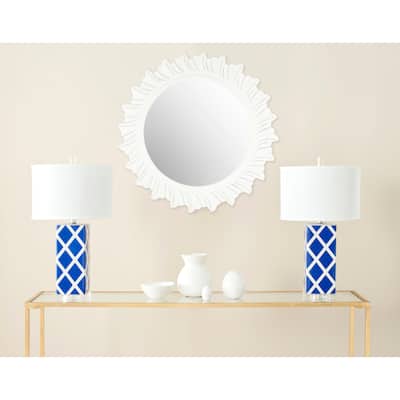 SAFAVIEH Ayla The Sea Burst White 29-inch Round Decorative Mirror - 29" x 29" x 0.8" - 29Wx29Dx1H