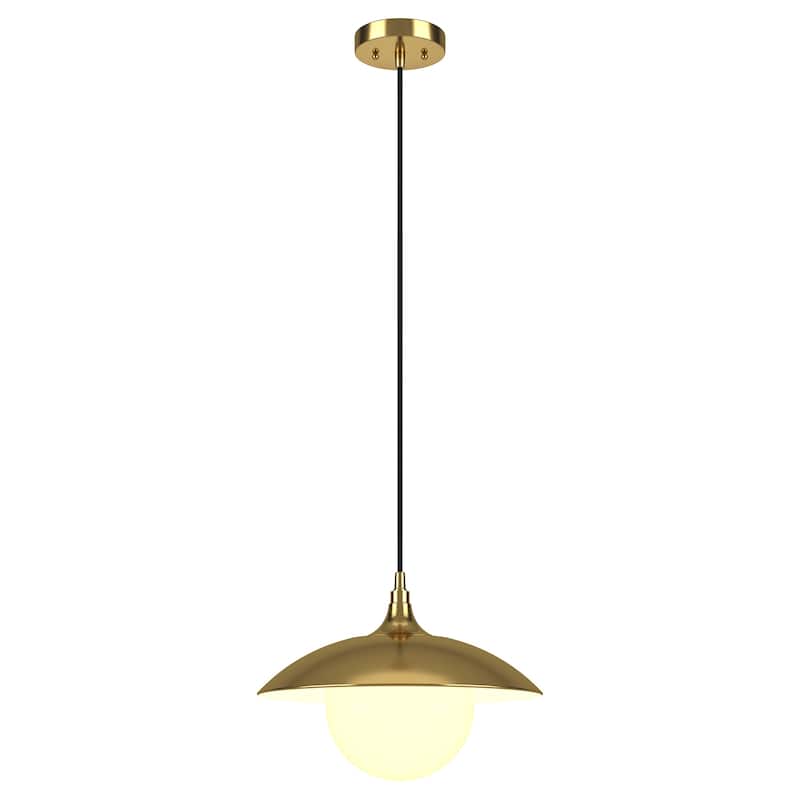 Alvia 14.5" Wide Pendant with Metal/Glass Shade - 14.5" Wide