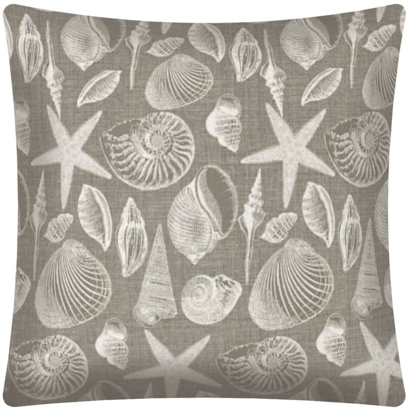 HomeRoots 17" Gray Coastal Indoor Outdoor Throw Pillow Cover - 17' X '17' X '0.25
