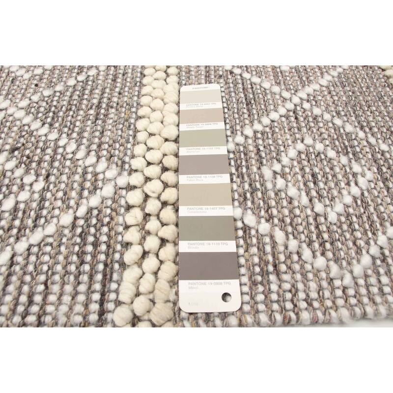 ECARPETGALLERY Braid weave Sienna Taupe Wool Rug - 6'0 x 9'1