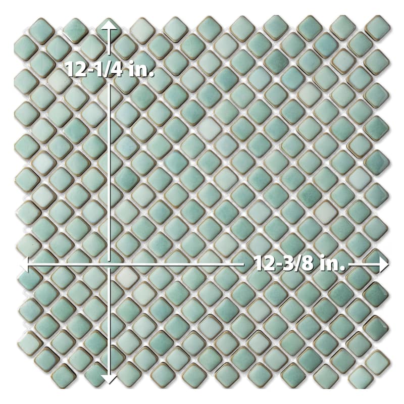 Merola Tile Hudson Diamond Mint Green 12-1/4" x 12-3/8" Porcelain Floor and Wall Tile