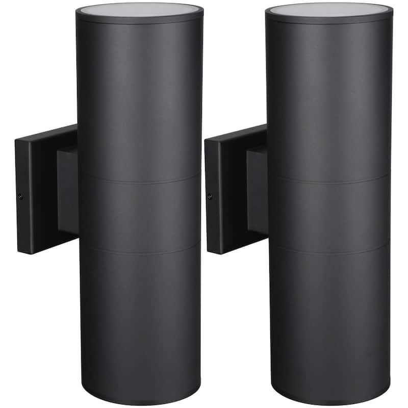 17.72" Up & Down Wall Sconces, Waterproof Exterior Wall Light, Aluminum, E26 Base - 2PACK - 2PACK
