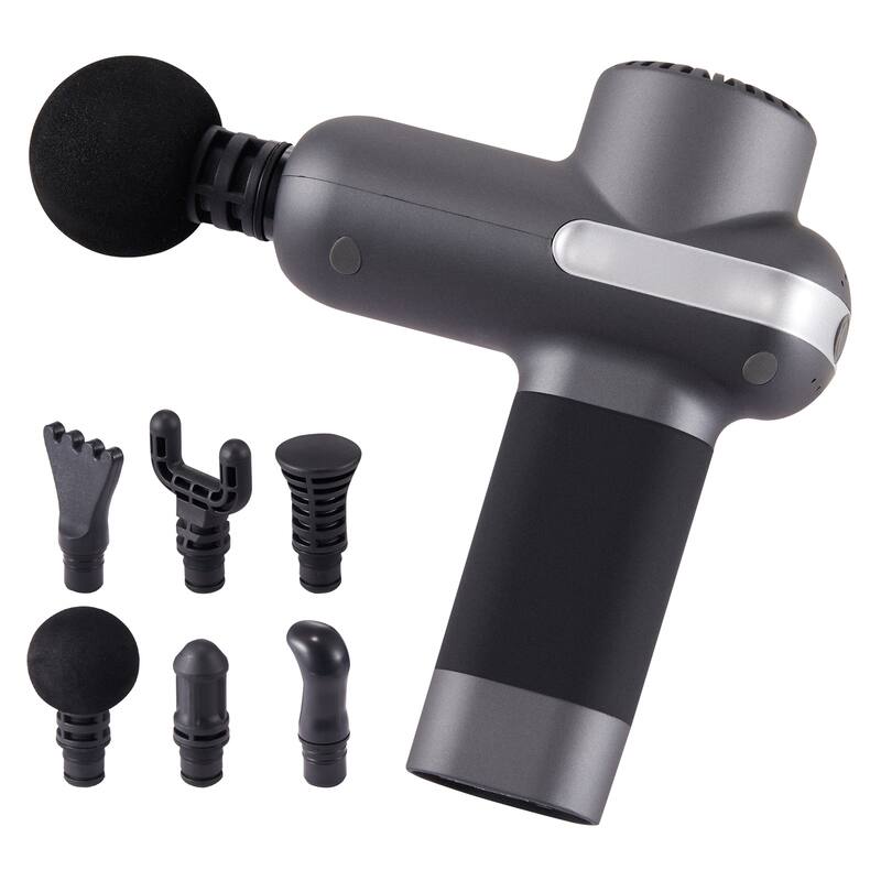 Massage Gun Deep Tissue for Pain Relief, Muscle Relaxation - with 8 Speed Levels & 6 Massage Heads - Black