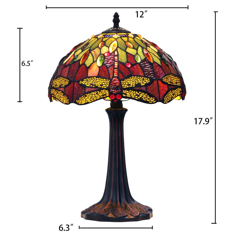 Tiffany-Style Dragonfly Design 1-light Dark Bronze Table Lamp