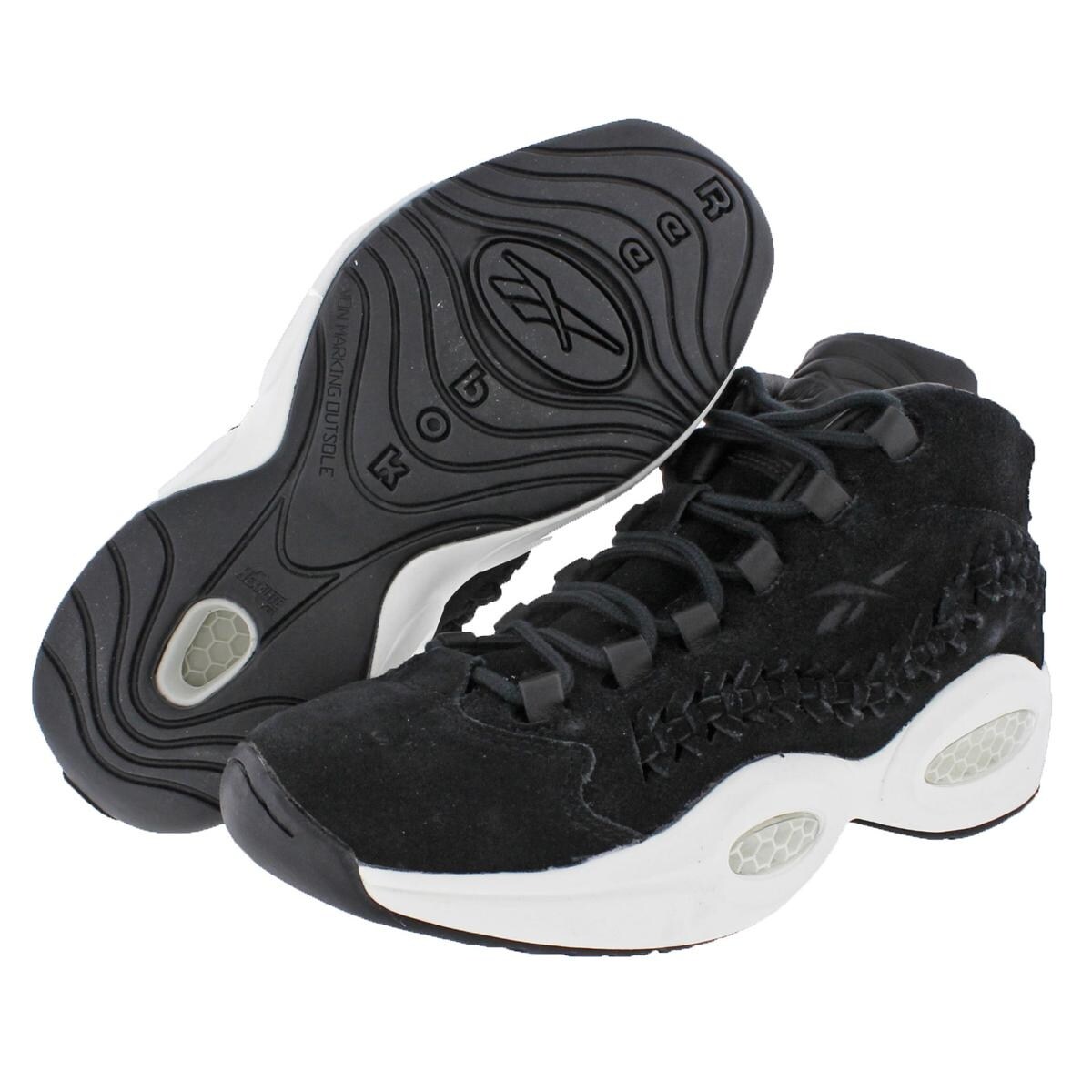 Shop Reebok Mens Question Mid Hof Basketball Shoes Non Marking