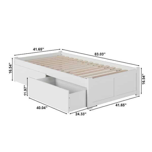 dimension image slide 7 of 8, Concord Platform Bed with Footboard and Storage Drawers