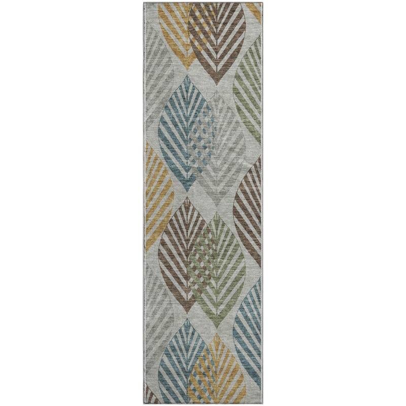 Premium Washable Super Soft Farmhouse Leaves Mayfield Rug