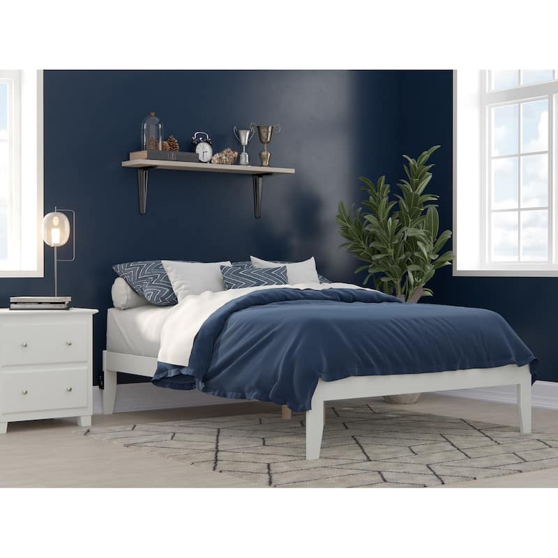 AFI Colorado Platform Bed with Charging Station - White - Full