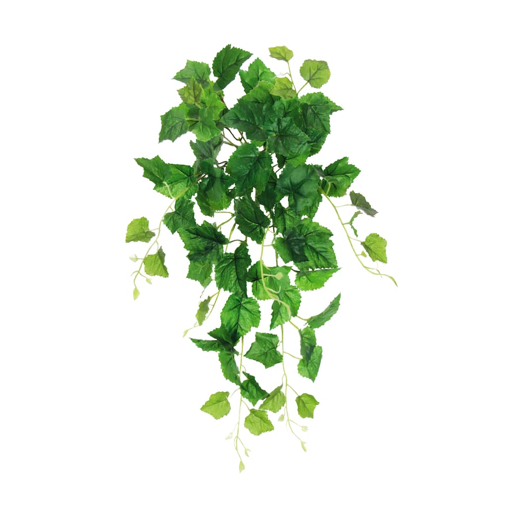 Artificial Grape Leaf Ivy Leaf Vine Hanging Plant Greenery Foliage Bush 24in - 24" L x 12" W x 6" DP