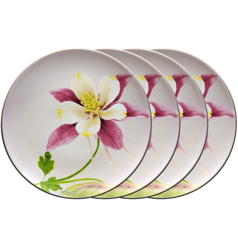 Noritake Colorwave Set Of 4 Floral Accent Plates, 8-1/4"