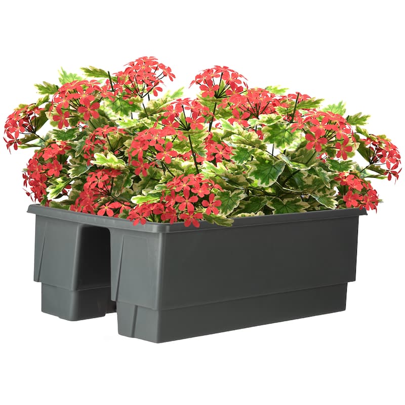 Pure Garden 20.75in Railing Planter - 6-Gal Outdoor Flower Box