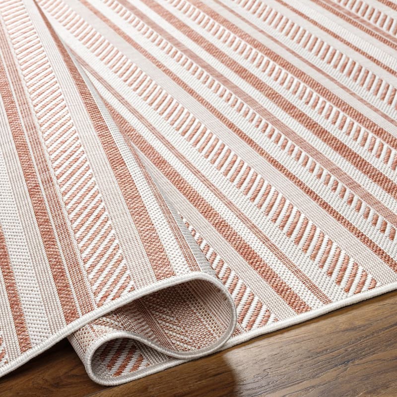 Livabliss Eagean Bohemian Stripe Outdoor Area Rug
