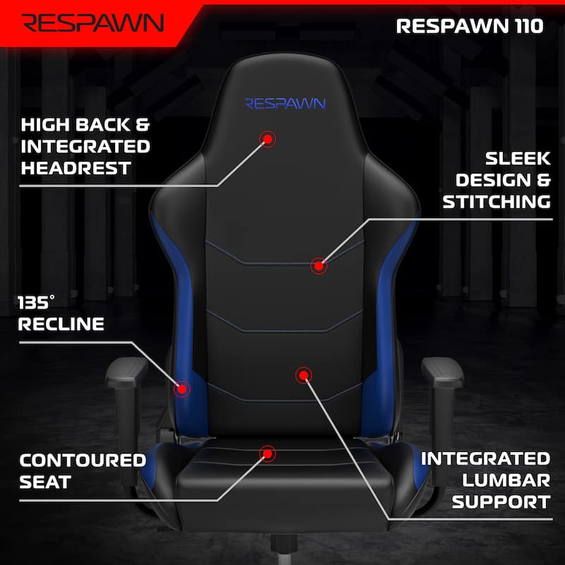 RESPAWN 110 Ergonomic Gaming Chair - Racing Style High Back PC Computer Desk Office Chair