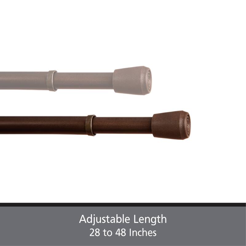 Kenney Fast Fit No Tools 7/16" Spring Tension Rod, 2-Pack