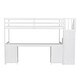 preview thumbnail 11 of 10, Wood Twin Loft Bed with Desk & Drawers, Staircase & Guardrails, White