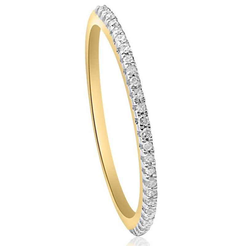 Diamond Wedding Ring Yellow Gold Stackable Anniversary Band