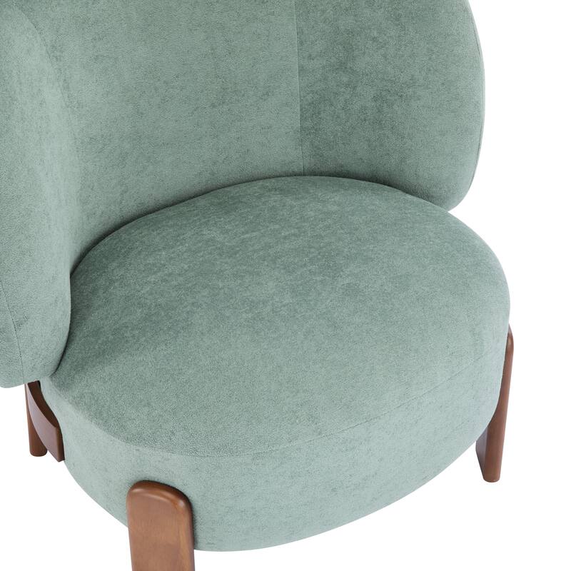 Roomfitters Modern Wingback Armchair with Curved Backrest, Upholstered Accent Seating for Living Room Comfort