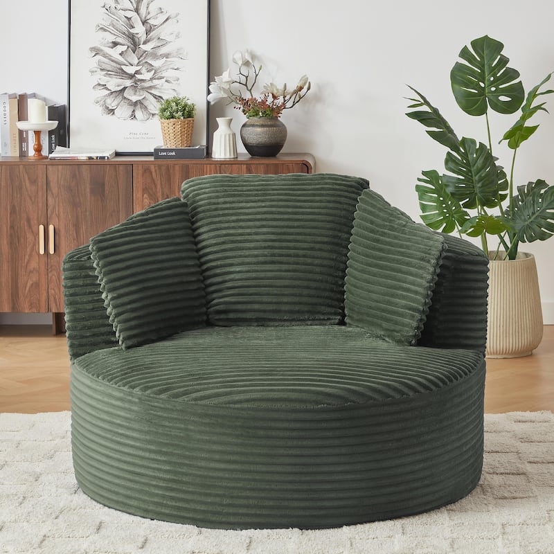 Modern Compressible Lounge Chair - Cushioned Backrest