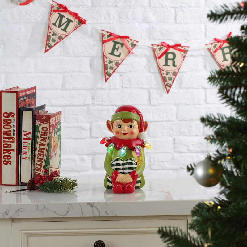 9 in. Nostalgic Ceramic Figure - Elf