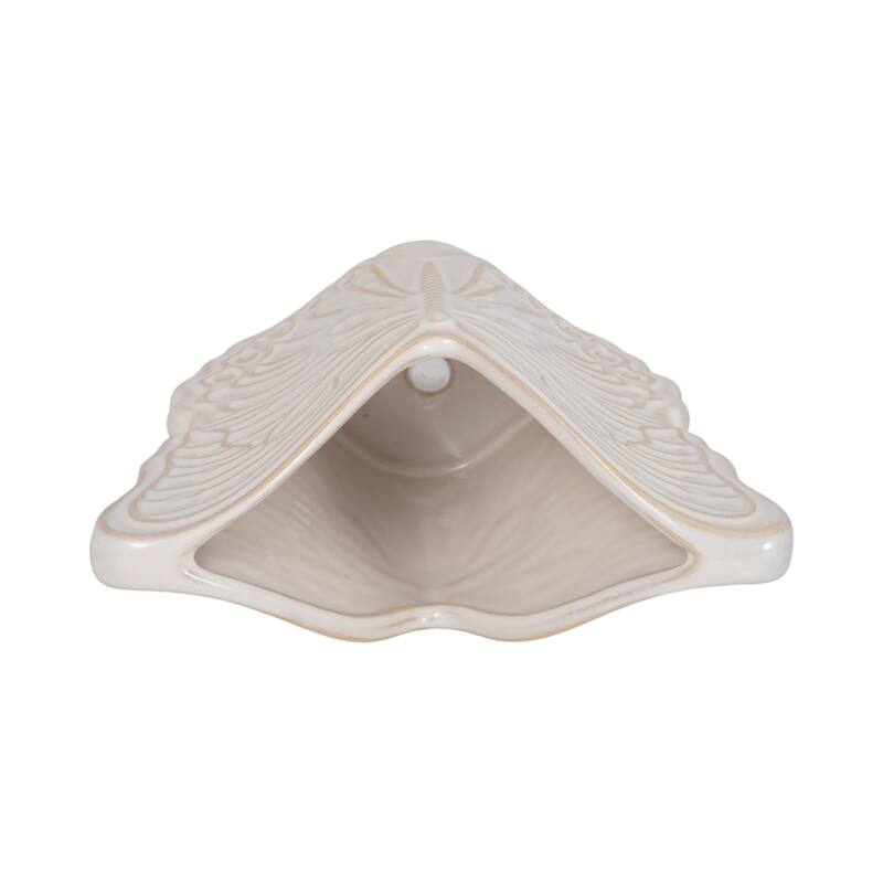 Butterfly Ceramic Planter or Flower Pot - 7", Ivory