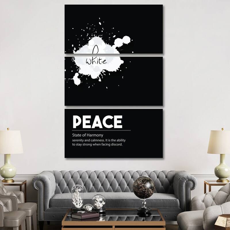 iCanvas "Peace Definition" by Nordic Print Studio 3-Piece Canvas Wall Art Set