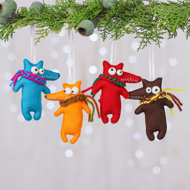 Novica Handmade Colors & s Felt Ornaments (Set Of 4)
