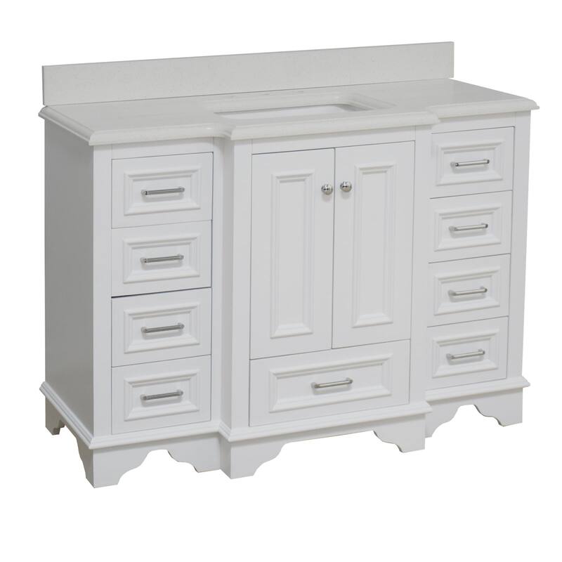 KitchenBathCollection Nantucket 48" Bathroom Vanity with Quartz Top