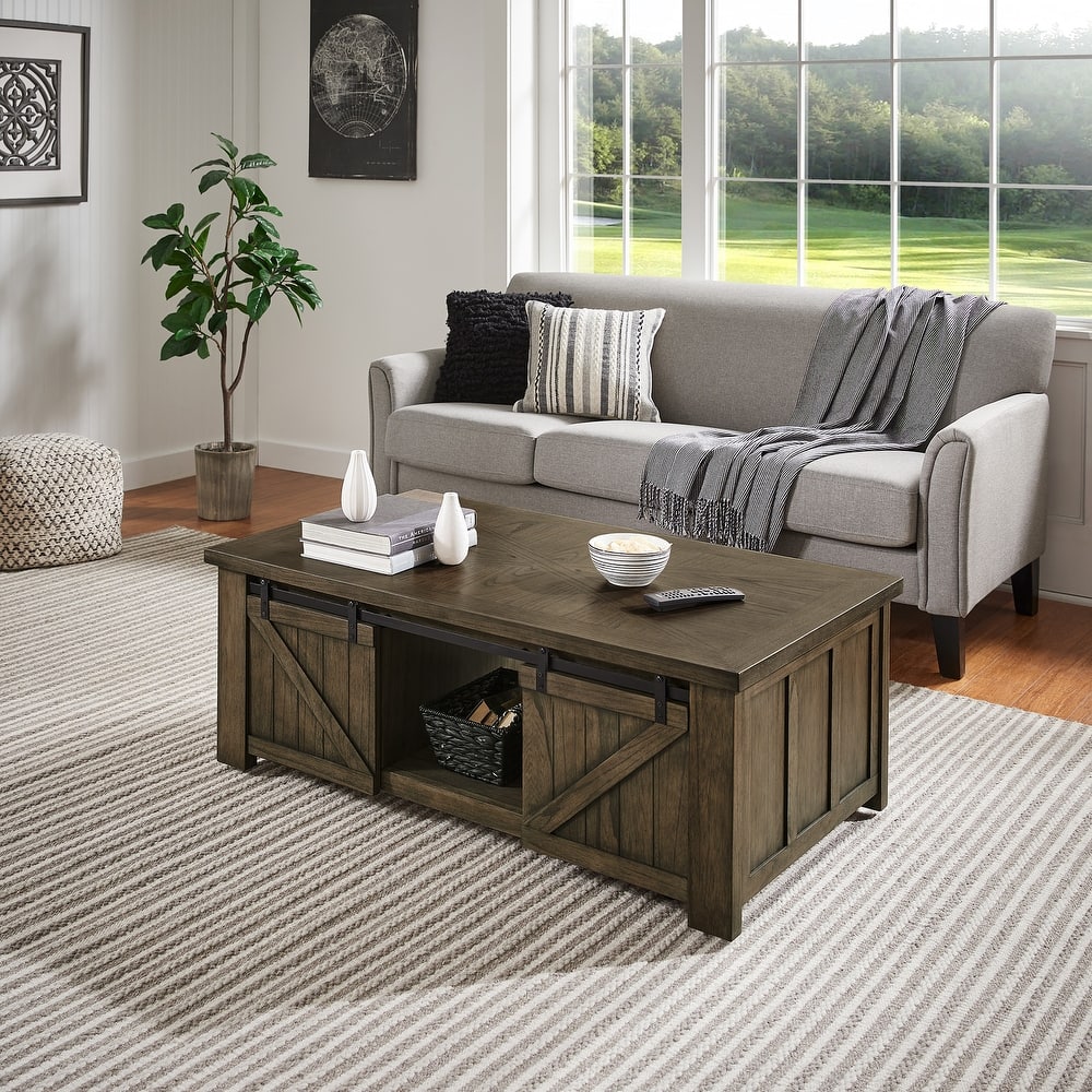 Sheldon Barn Door Coffee Table or Table Set by iNSPIRE Q Classic