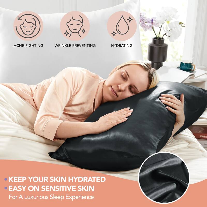 Deconovo 100% Pure Mulberry Silk Pillowcase With 22 Momme 6A High Grade Fibers
