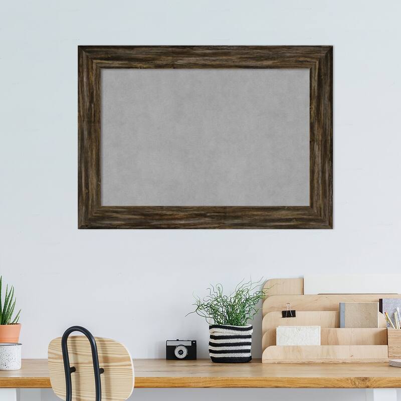 Amanti Art Fencepost Brown Narrow Framed Magnetic Board