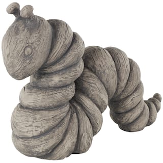 Polyresin Worm Textured Sculpture - Gray - Roche River Decor - 4"W x 15"L x 11"H