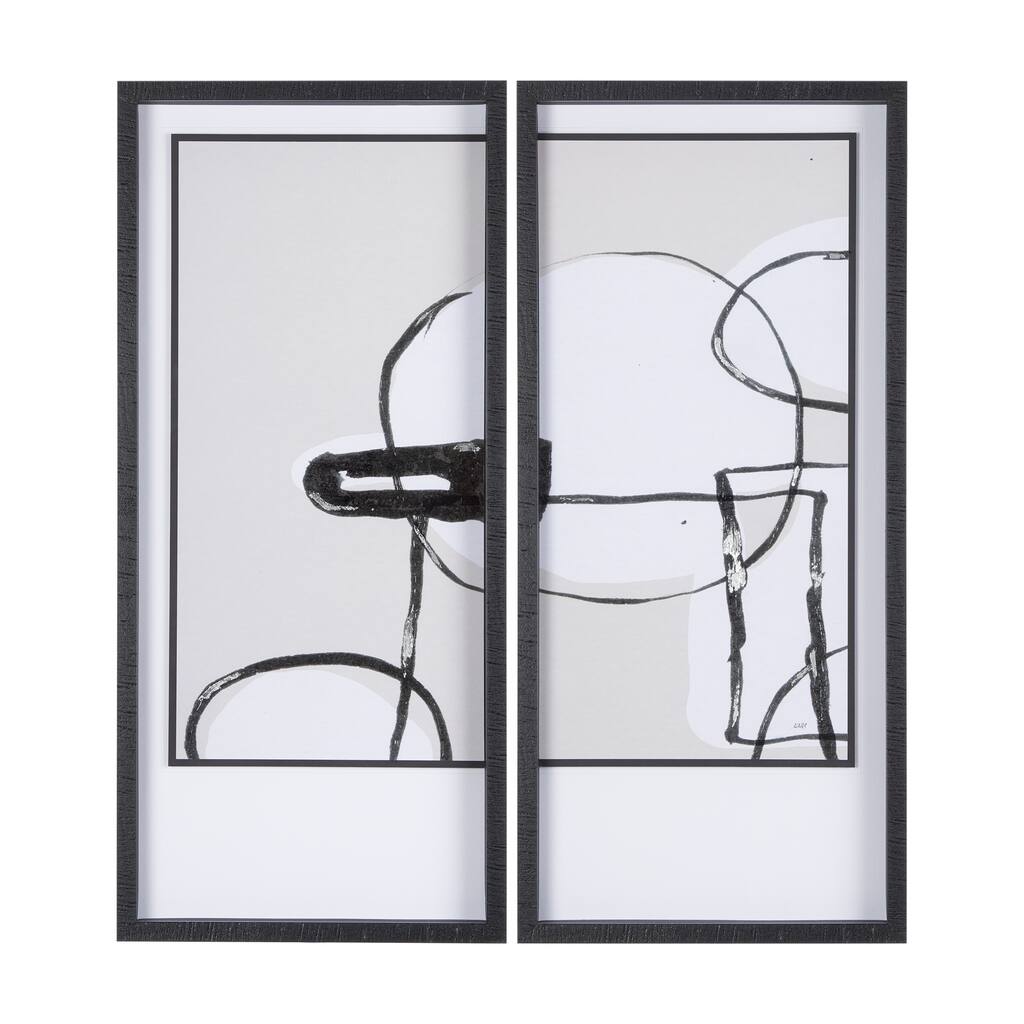 Neutral Shapes I (Set of 2) Framed Art Print