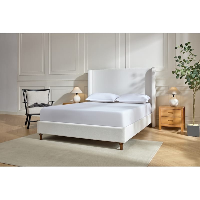 Tall Headboard Upholstered Bed Elegant Simplicity Bedroom Bed