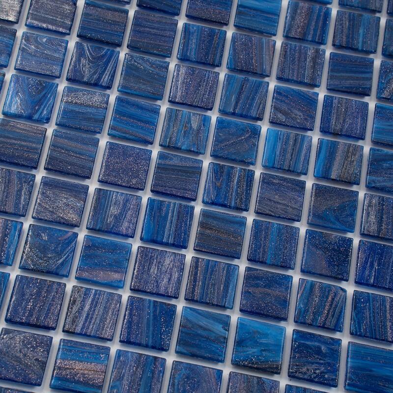 Apollo tile 12" x 12" Celestial Glossy Egyptian Blue Glass Tile (20 sq ft/case) - 20 Pack