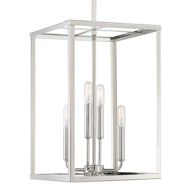 slide 2 of 6, Meridian M30008 4 Light 12" Wide Pendant Polished Nickel